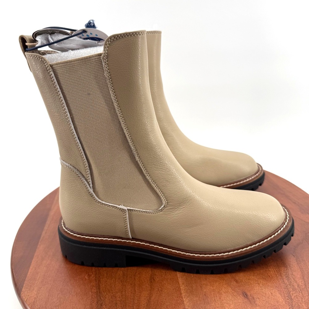 MIA Fala Boots Sand Leather Lug Sole Water Resistant Combat Women 8.5M